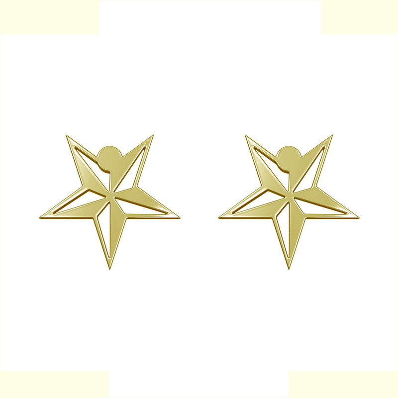 گوشواره طلا 18 عیار زنانه مدوپد مدل ستاره کد GA1-15398