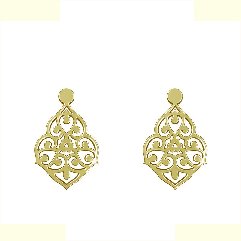 گوشواره طلا 18 عیار زنانه مدوپد مدل اسلیمی کد GA1-15336