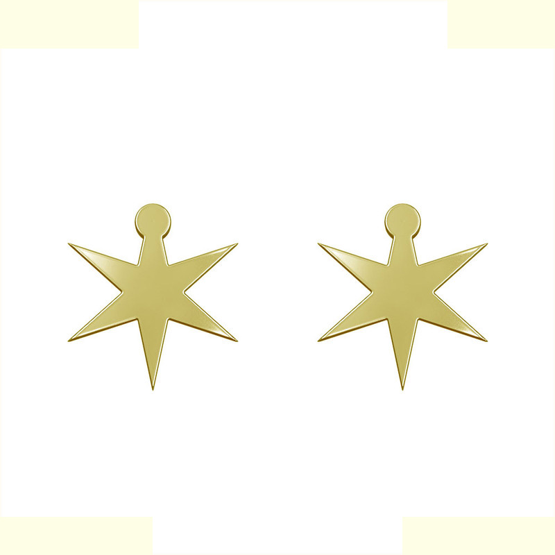 گوشواره طلا 18 عیار زنانه مدوپد مدل ستاره کد GA1-15507