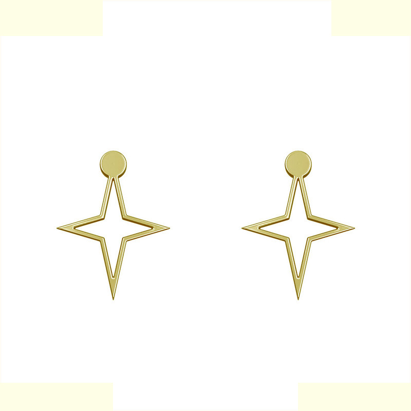 گوشواره طلا 18 عیار زنانه مدوپد مدل ستاره کد GA1-15550