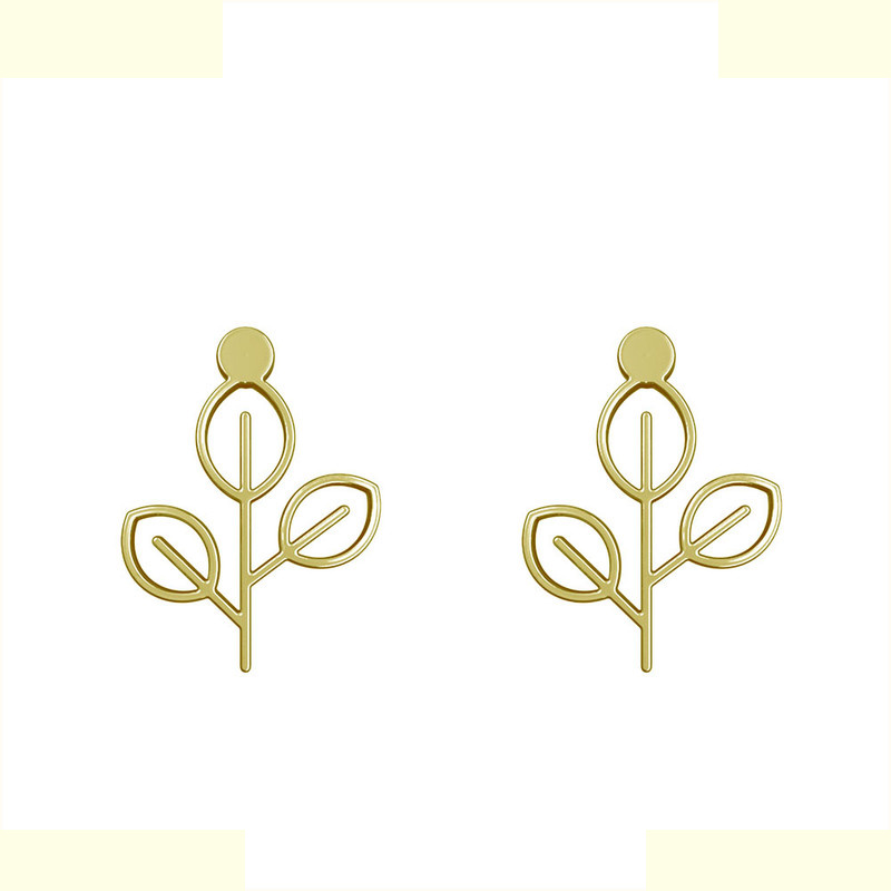 گوشواره طلا 18 عیار زنانه مدوپد مدل برگ کد GA1-15871