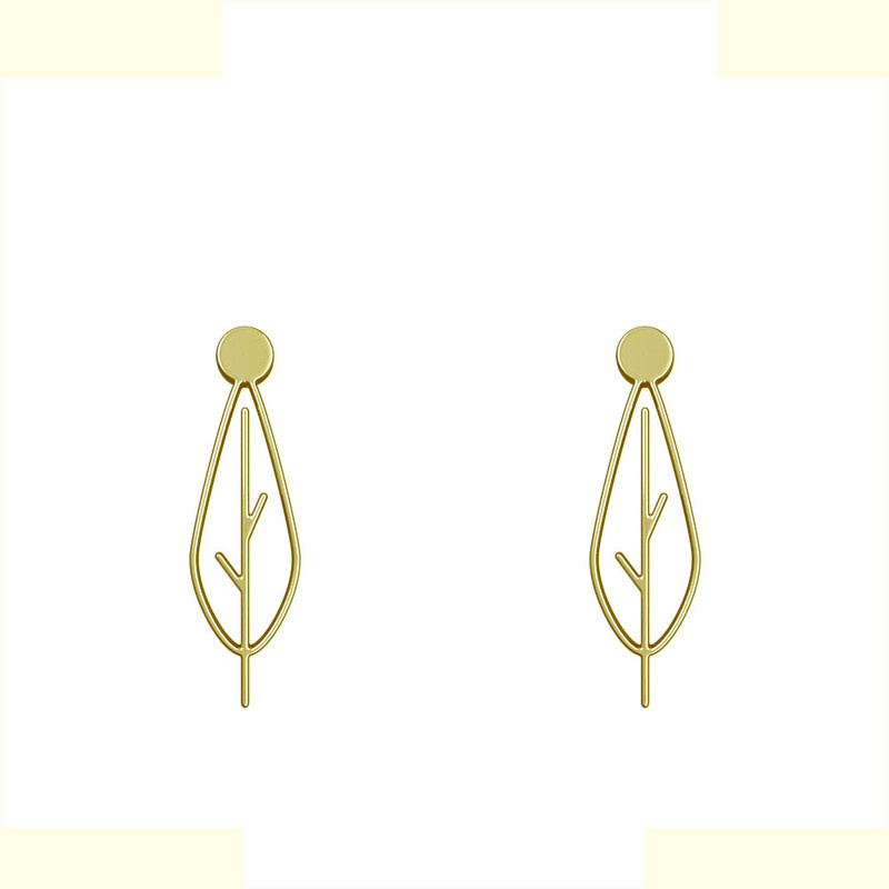 گوشواره طلا 18 عیار زنانه مدوپد مدل برگ کد GA1-15882