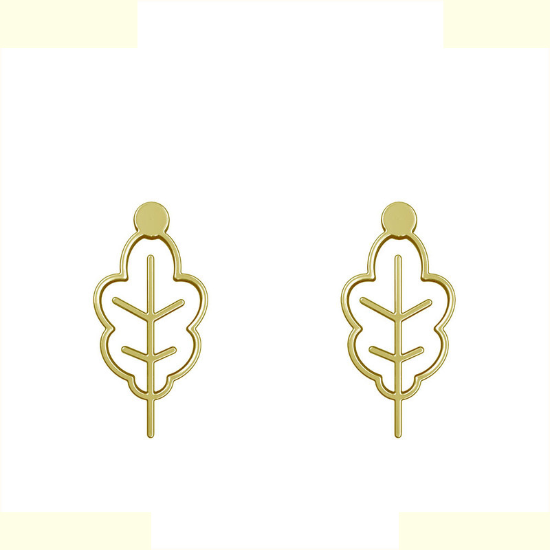 گوشواره طلا 18 عیار زنانه مدوپد مدل برگ کد GA1-15902