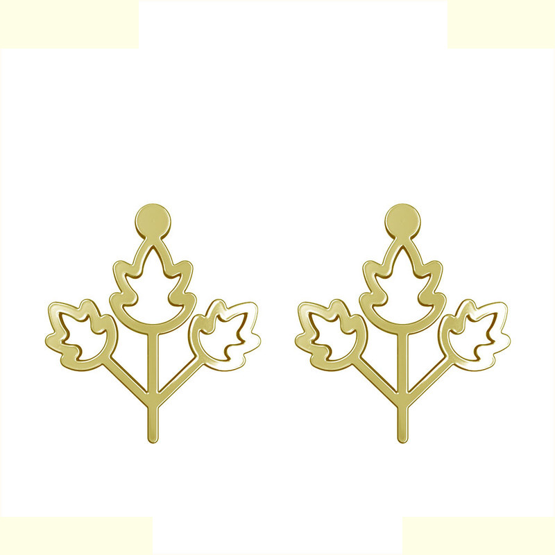 گوشواره طلا 18 عیار زنانه مدوپد مدل برگ کد GA1-15932