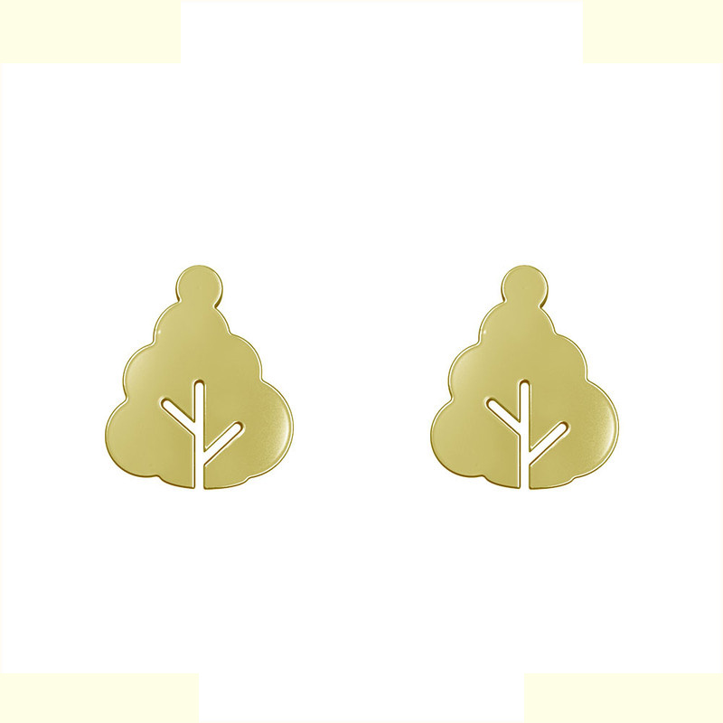 گوشواره طلا 18 عیار زنانه مدوپد مدل برگ کد GA1-15947