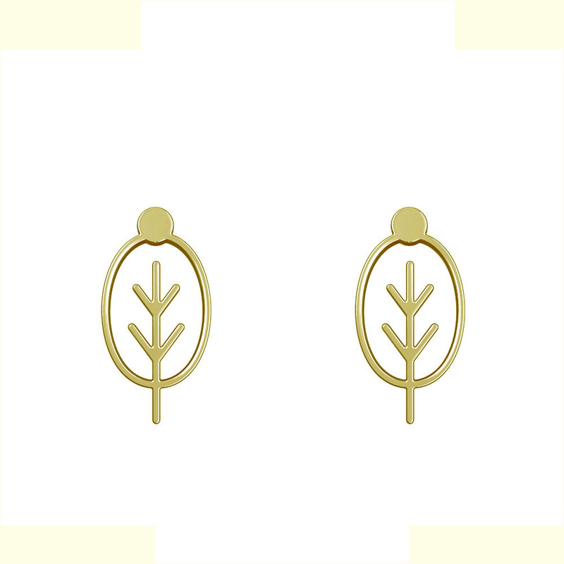 گوشواره طلا 18 عیار زنانه مدوپد مدل برگ کد GA1-16011