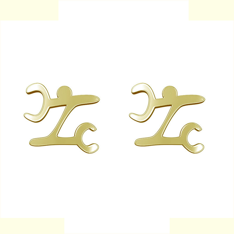 گوشواره طلا 18 عیار زنانه مدوپد مدل هندسی کد GA1-16120