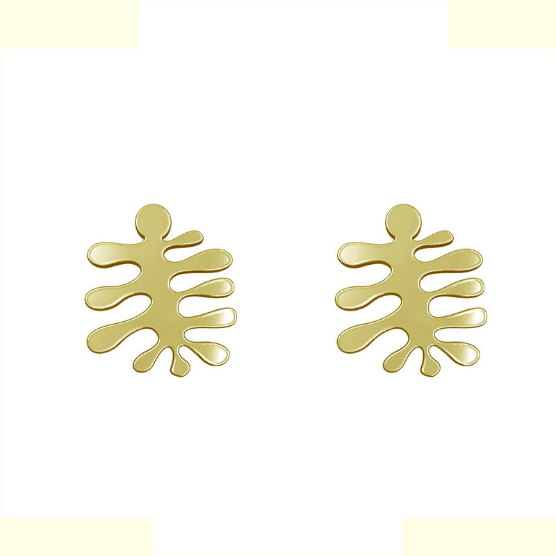 گوشواره طلا 18 عیار زنانه مدوپد مدل هندسی کد GA1-16239