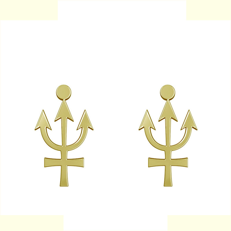 گوشواره طلا 18 عیار زنانه مدوپد مدل هندسی کد GA1-16270