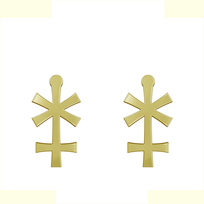 گوشواره طلا 18 عیار زنانه مدوپد مدل هندسی کد GA1-16279