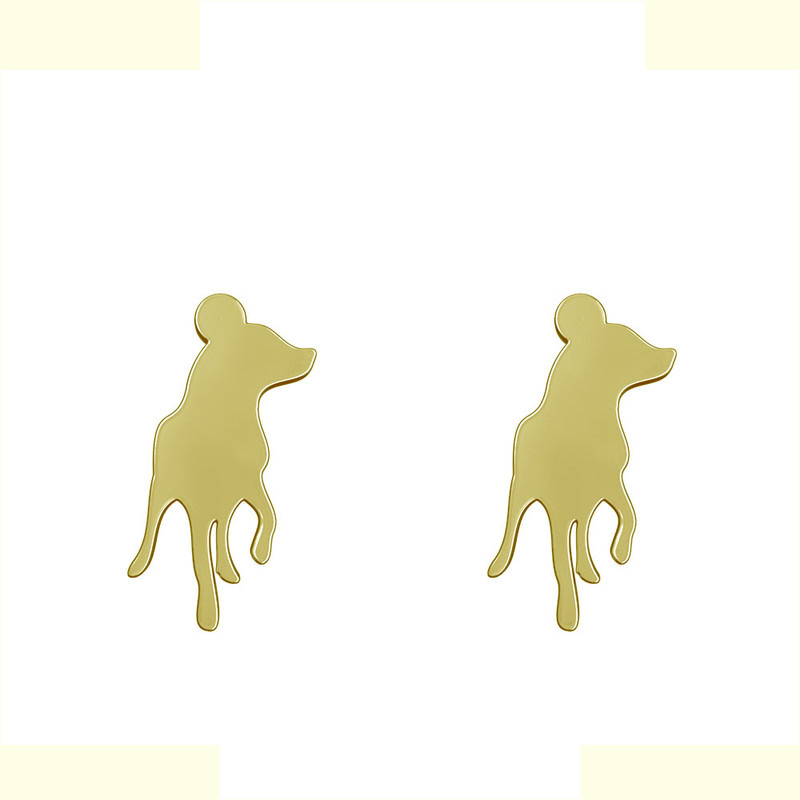 گوشواره طلا 18 عیار زنانه مدوپد مدل سگ کد GA1-16567