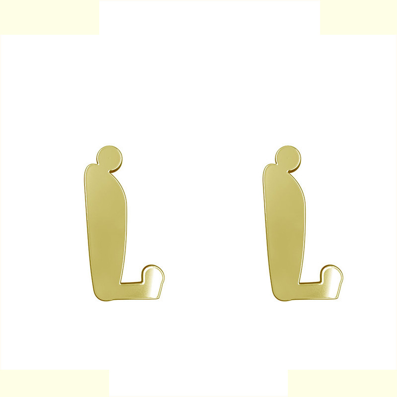 گوشواره طلا 18 عیار زنانه مدوپد مدل حرف L کد GA1-16631
