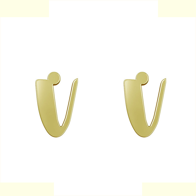 گوشواره طلا 18 عیار زنانه مدوپد مدل حرف V کد GA1-16728 گوشواره طلا 18 عیار زنانه مدوپد مدل حرف V کد GA1-16728