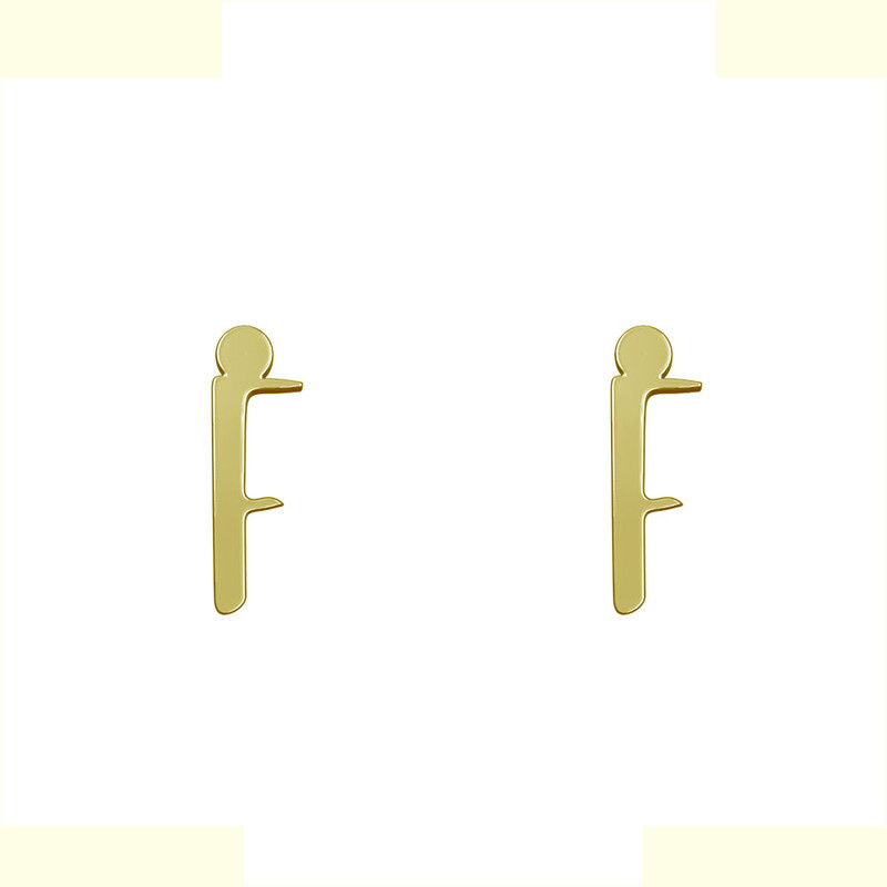 گوشواره طلا 18 عیار زنانه مدوپد مدل حرف F کد GA1-16814 گوشواره طلا 18 عیار زنانه مدوپد مدل حرف F کد GA1-16814