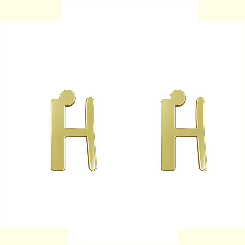 گوشواره طلا 18 عیار زنانه مدوپد مدل حرف H کد GA1-16894 گوشواره طلا 18 عیار زنانه مدوپد مدل حرف H کد GA1-16894