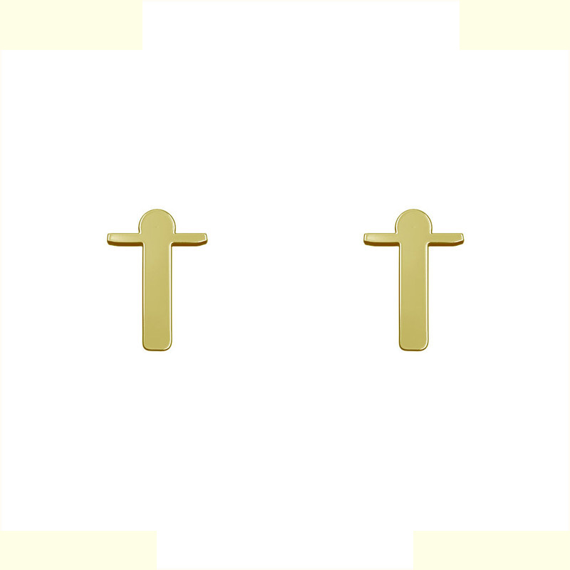 گوشواره طلا 18 عیار زنانه مدوپد مدل حرف T کد GA1-16906 گوشواره طلا 18 عیار زنانه مدوپد مدل حرف T کد GA1-16906