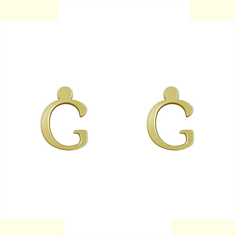 گوشواره طلا 18 عیار زنانه مدوپد مدل حرف G کد GA1-16919