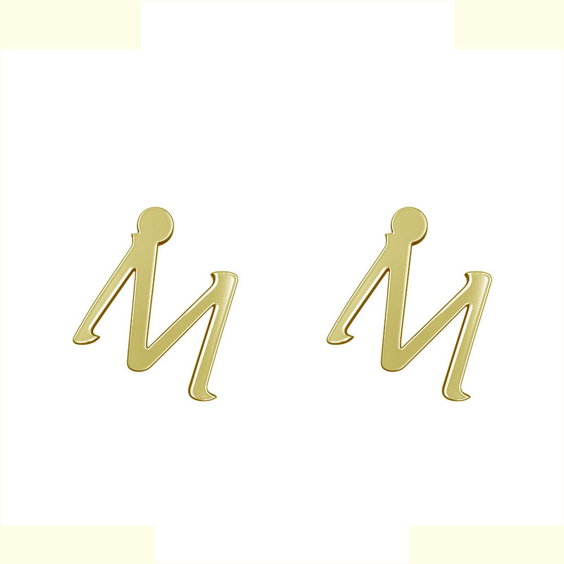 گوشواره طلا 18 عیار زنانه مدوپد مدل حرف M کد GA1-16925