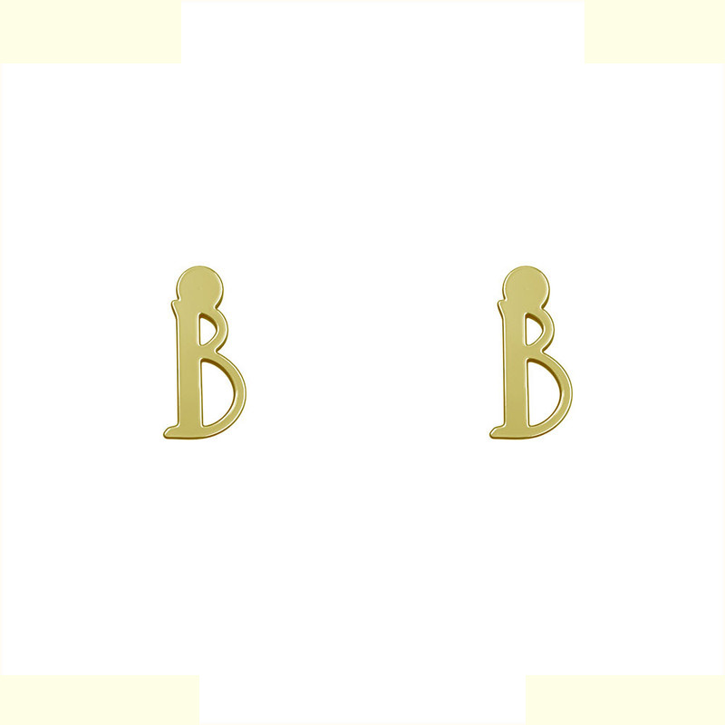 گوشواره طلا 18 عیار زنانه مدوپد مدل حرف B کد GA1-16940