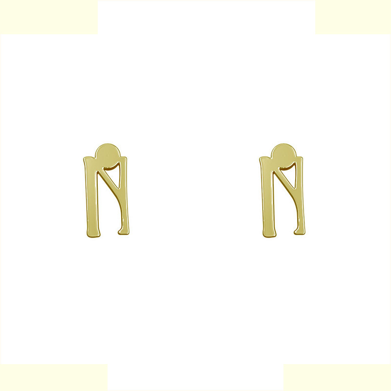 گوشواره طلا 18 عیار زنانه مدوپد مدل حرف N کد GA1-16952