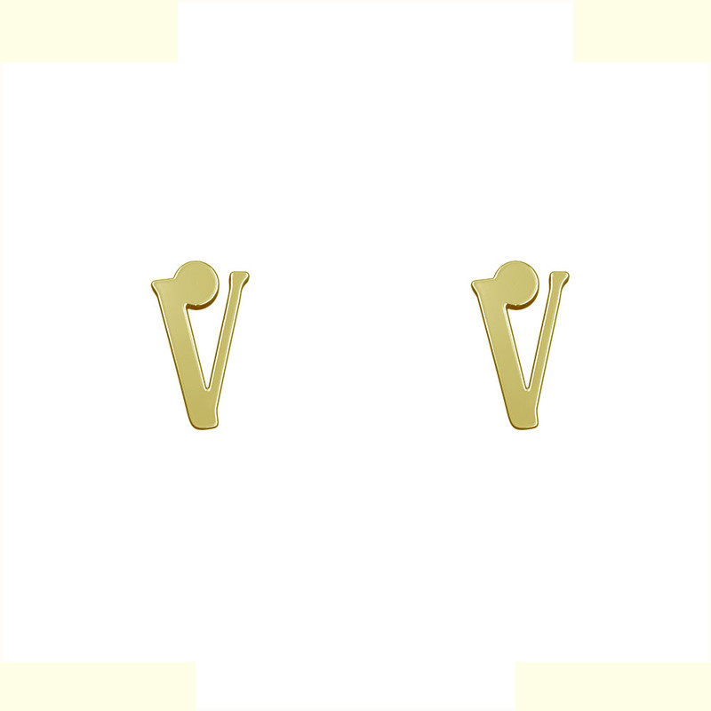 گوشواره طلا 18 عیار زنانه مدوپد مدل حرف V کد GA1-16960 گوشواره طلا 18 عیار زنانه مدوپد مدل حرف V کد GA1-16960