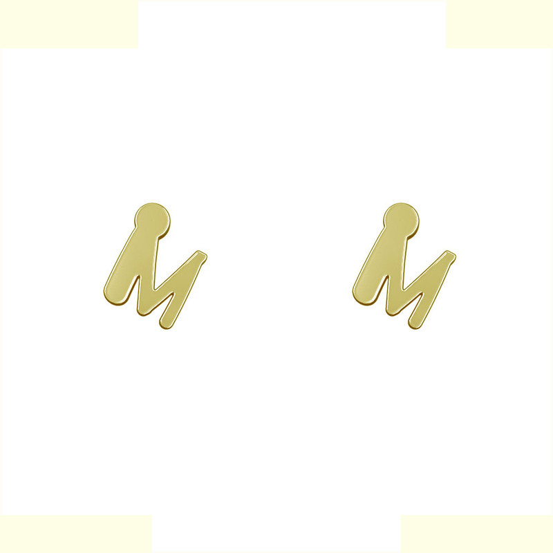 گوشواره طلا 18 عیار زنانه مدوپد مدل حرف M کد GA1-17003