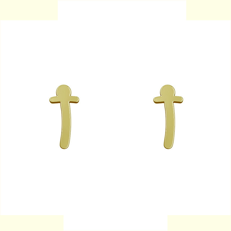 گوشواره طلا 18 عیار زنانه مدوپد مدل حرف T کد GA1-17010 گوشواره طلا 18 عیار زنانه مدوپد مدل حرف T کد GA1-17010