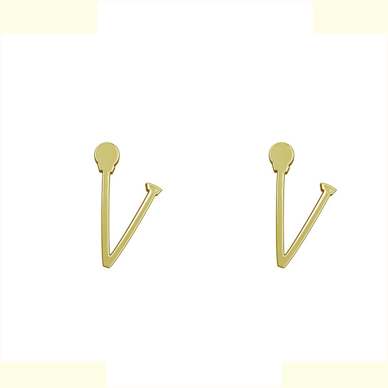 گوشواره طلا 18 عیار زنانه مدوپد مدل حرف V کد GA1-17038 گوشواره طلا 18 عیار زنانه مدوپد مدل حرف V کد GA1-17038