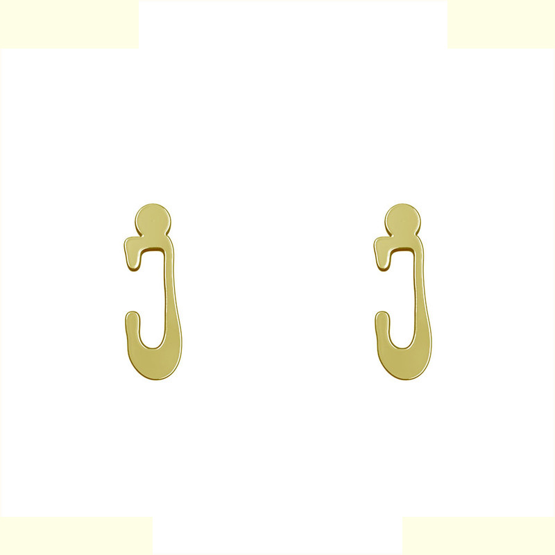 گوشواره طلا 18 عیار زنانه مدوپد مدل حرف J کد GA1-17078