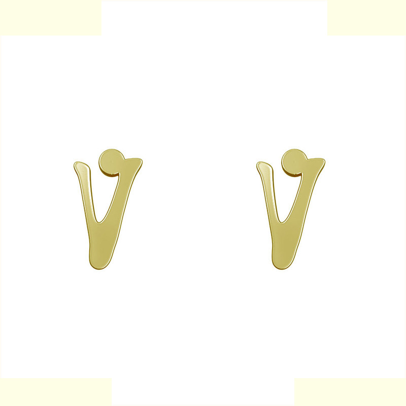 گوشواره طلا 18 عیار زنانه مدوپد مدل حرف V کد GA1-17090 گوشواره طلا 18 عیار زنانه مدوپد مدل حرف V کد GA1-17090