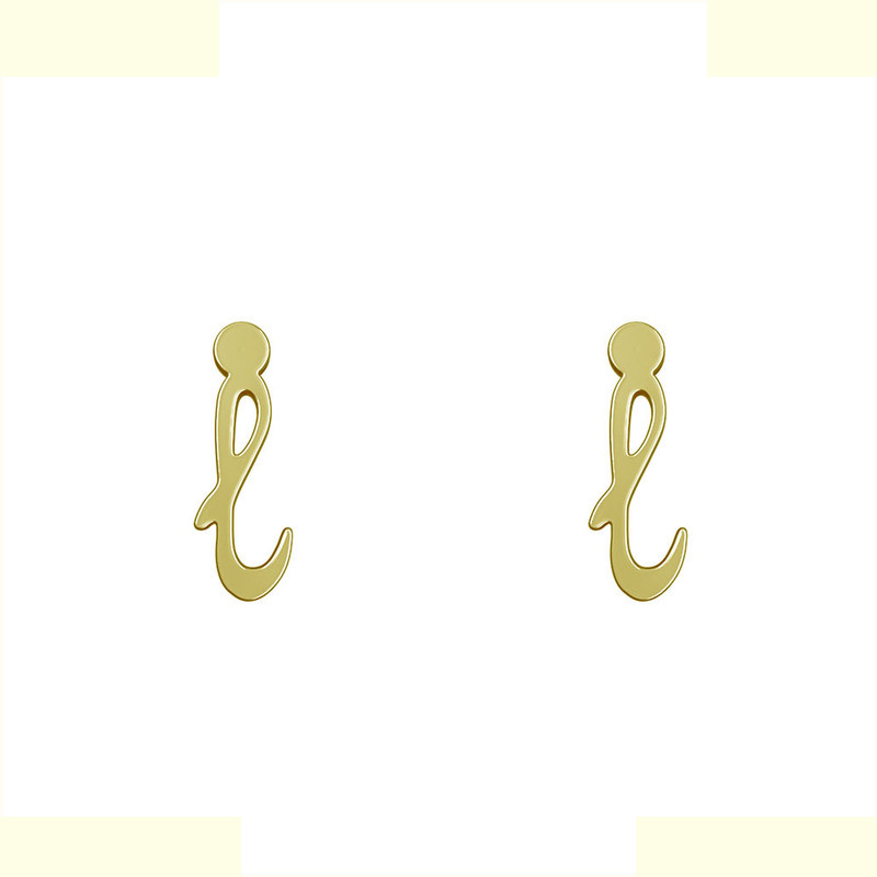 گوشواره طلا 18 عیار زنانه مدوپد مدل حرف L کد GA1-17119