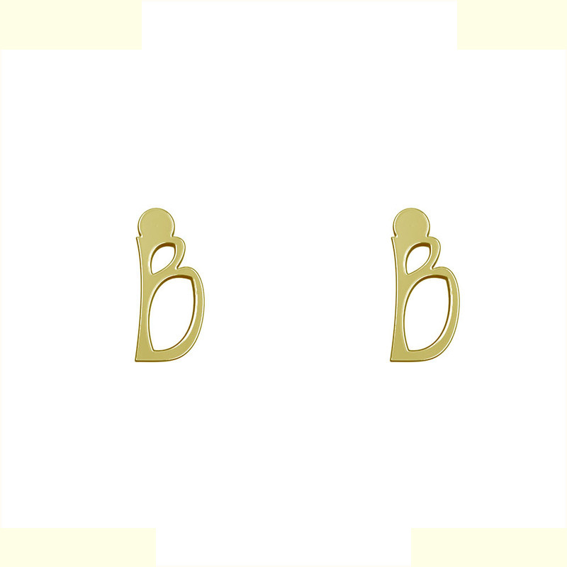 گوشواره طلا 18 عیار زنانه مدوپد مدل حرف B کد GA1-17122 گوشواره طلا 18 عیار زنانه مدوپد مدل حرف B کد GA1-17122