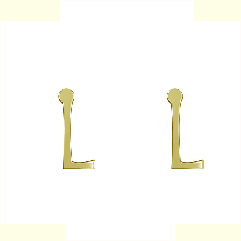 گوشواره طلا 18 عیار زنانه مدوپد مدل حرف L کد GA1-17132