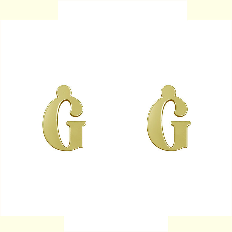 گوشواره طلا 18 عیار زنانه مدوپد مدل حرف G کد GA1-17153