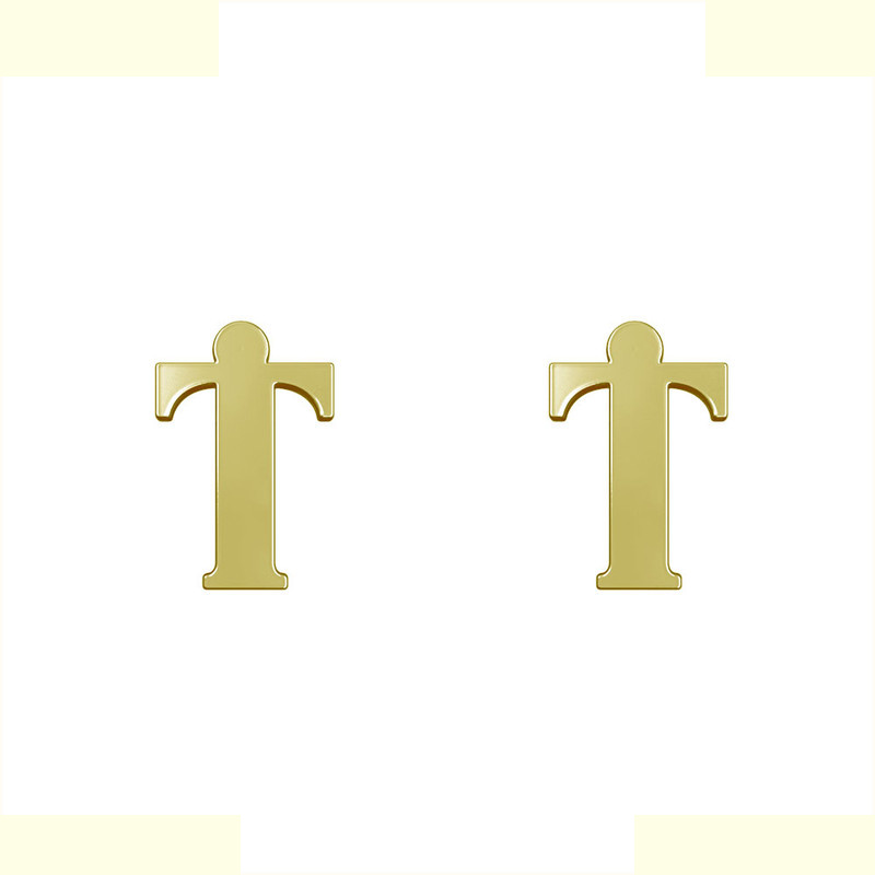 گوشواره طلا 18 عیار زنانه مدوپد مدل حرف T کد GA1-17166