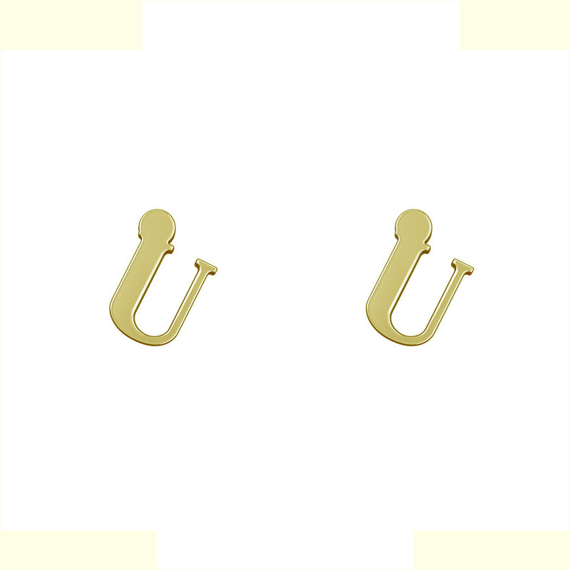 گوشواره طلا 18 عیار زنانه مدوپد مدل حرف U کد GA1-17167