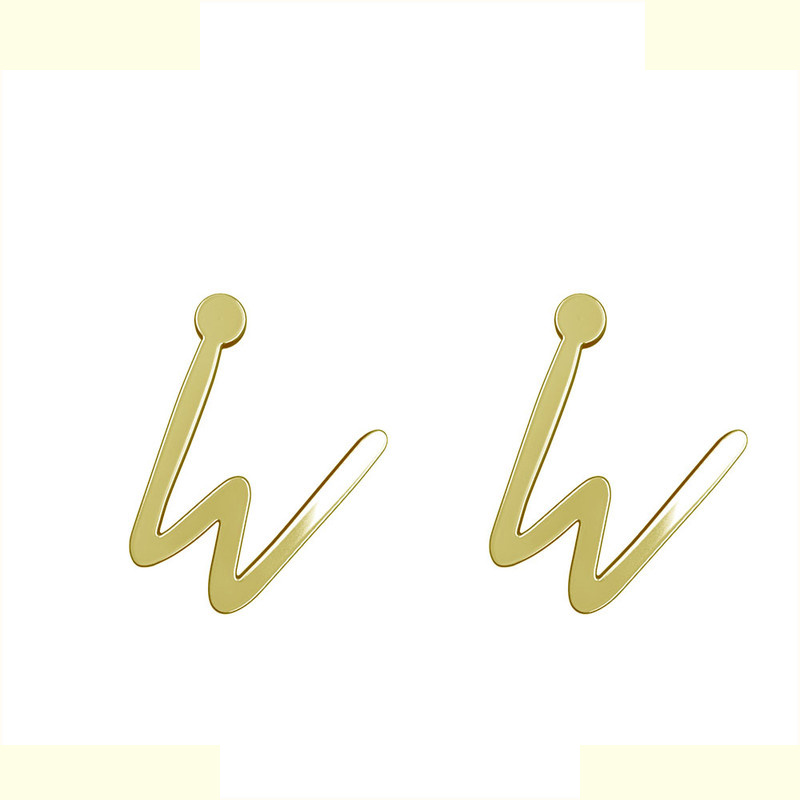 گوشواره طلا 18 عیار زنانه مدوپد مدل حرف W کد GA1-17195