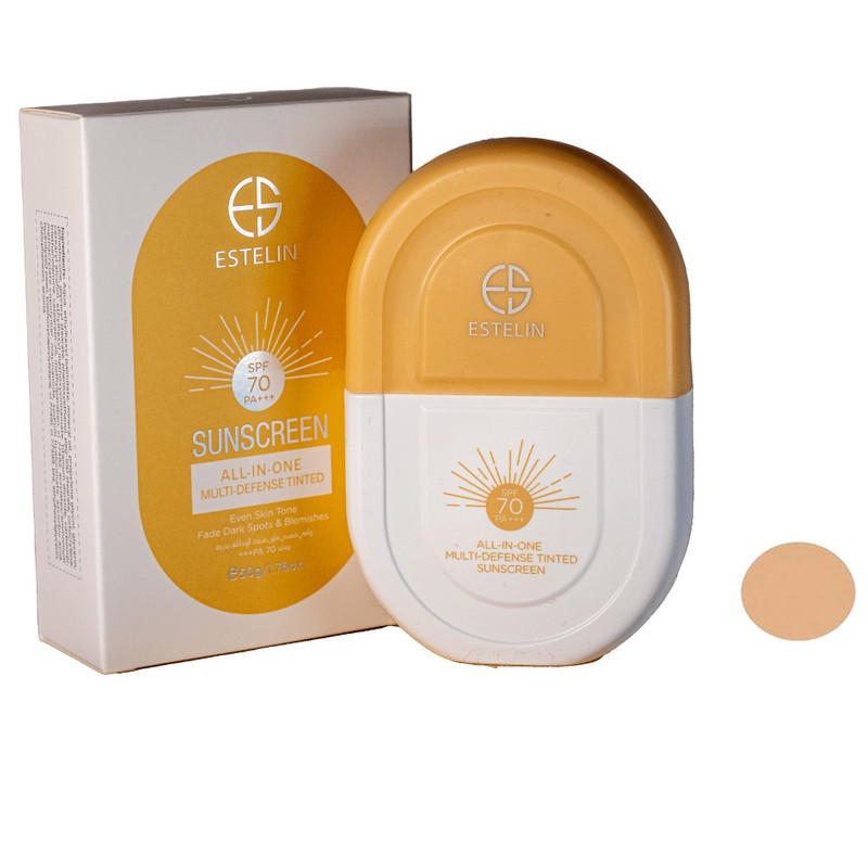 کرم ضدآفتاب رنگی استیلن SPF70 مدل All-In-One مناسب برای انواع پوست، حجم 60 میلیلیتر