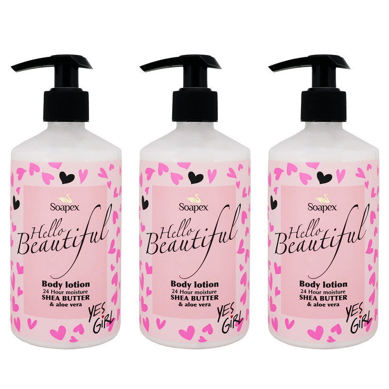 لوسیون بدن سوپکس مدل Shea butter & Aloe vera حجم 350 میلی لیتر مجموعه 3 عددی لوسیون بدن سوپکس مدل Shea butter & Aloe vera حجم 350 میلی لیتر مجموعه 3 عددی
