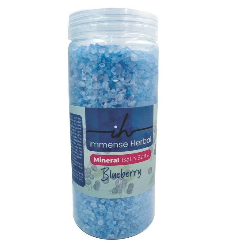 نمک حمام ایمنس هربال مدل بلوبری کد newsense وزن 750 گرم