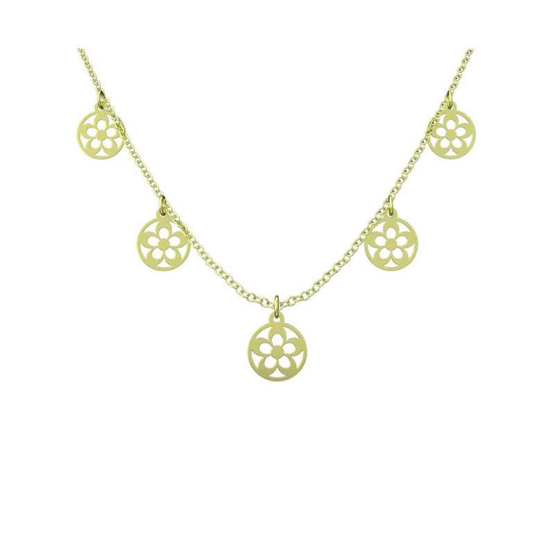 گردنبند طلا 18 عیار زنانه مدوپد مدل گل کد RNA11028 گردنبند طلا 18 عیار زنانه مدوپد مدل گل کد RNA11028