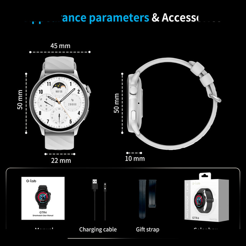 ساعت هوشمند جی تب مدل GTR4 با بند سیلیکونی ساعت هوشمند جی تب مدل GTR4 با بند سیلیکونی