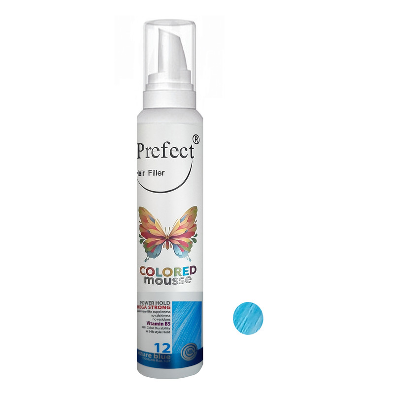 موس مو پرفکت هیر فیلر شماره 12 حجم 150 میلی لیتر رنگ آبی لاجوردی موس مو پرفکت هیر فیلر شماره 12 حجم 150 میلی لیتر رنگ آبی لاجوردی