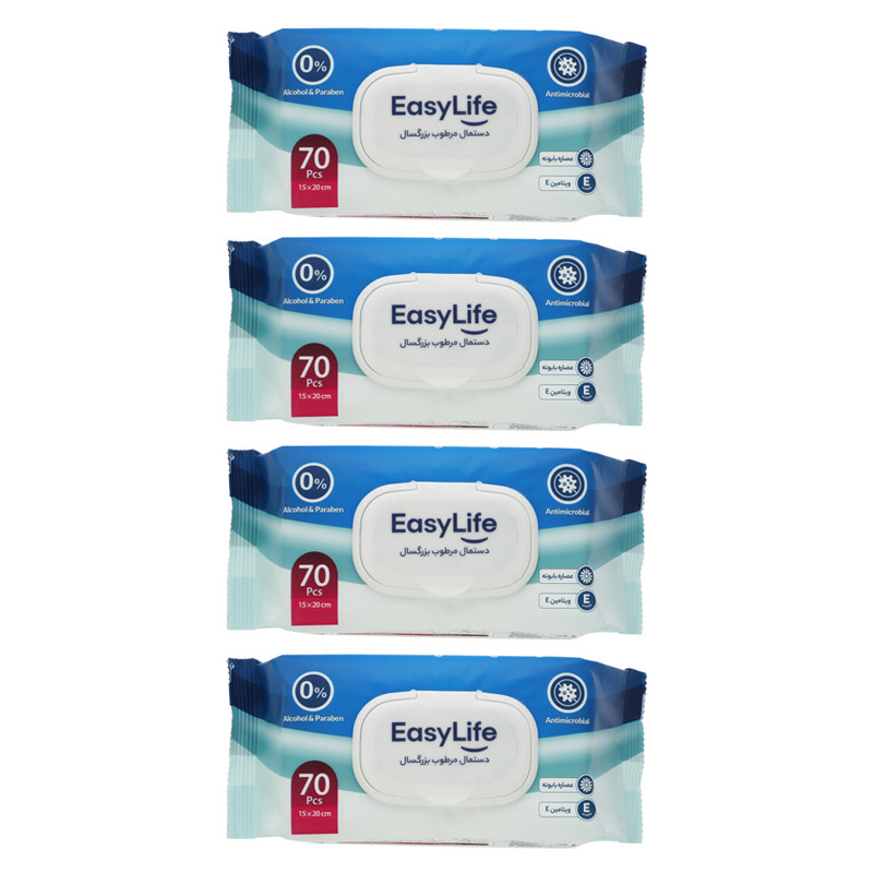 دستمال مرطوب ایزی لایف مدل 001 بسته 4 عددی دستمال مرطوب ایزی لایف مدل 001 بسته 4 عددی