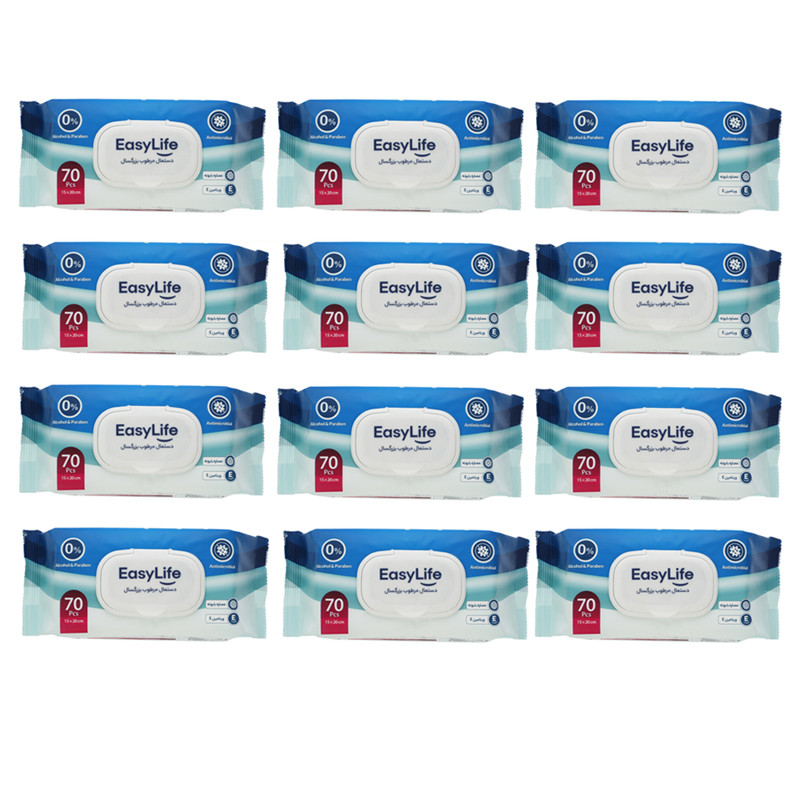 دستمال مرطوب ایزی لایف مدل 001 بسته 12 عددی دستمال مرطوب ایزی لایف مدل 001 بسته 12 عددی