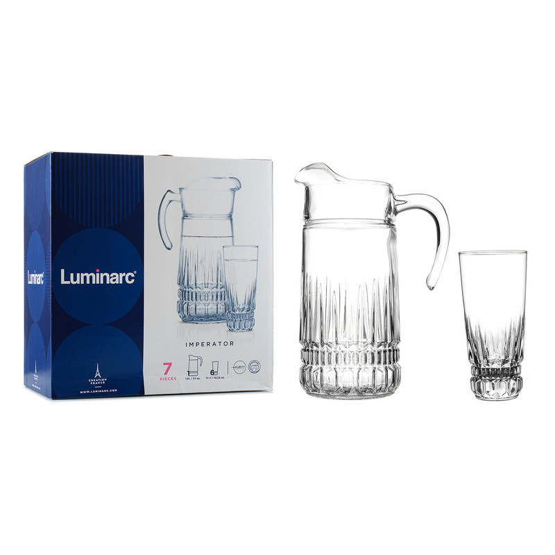 ست پارچ و لیوان 7 پارچه لومینارک مدل امپراتور ست پارچ و لیوان 7 پارچه لومینارک مدل امپراتور