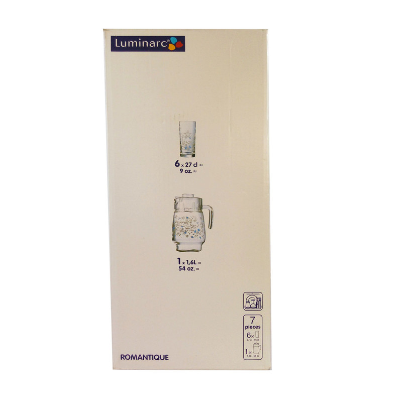 ست پارچ و لیوان 7 پارچه لومینارک مدل ROMANTIQUE ست پارچ و لیوان 7 پارچه لومینارک مدل ROMANTIQUE