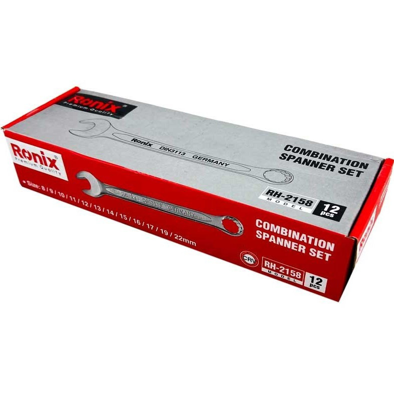 آچار یکسر تخت و یکسر رینگی رونیکس مدل RH-2158 سایز 8 تا 22 میلی متر آچار یکسر تخت و یکسر رینگی رونیکس مدل RH-2158 سایز 8 تا 22 میلی متر