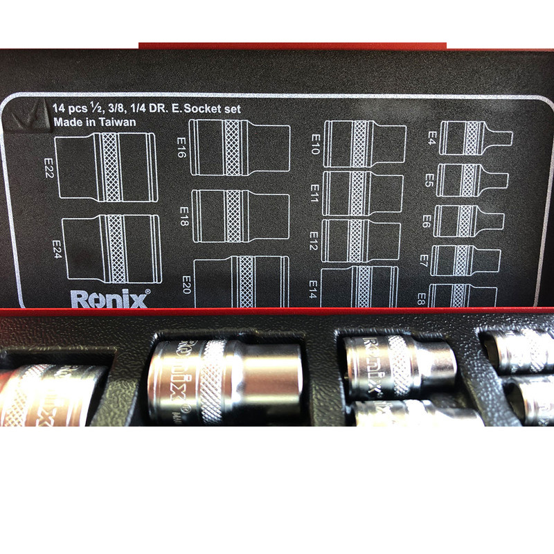 سری آچار بکس ونیکس مدل RH-2695 مجموعه 14 عددی سری آچار بکس ونیکس مدل RH-2695 مجموعه 14 عددی