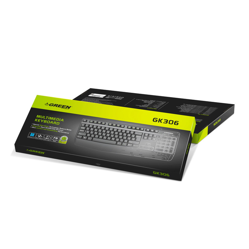 کیبورد گرین مدل GK306، سوییچ ممبران، Full-Size کیبورد گرین مدل GK306، سوییچ ممبران، Full-Size